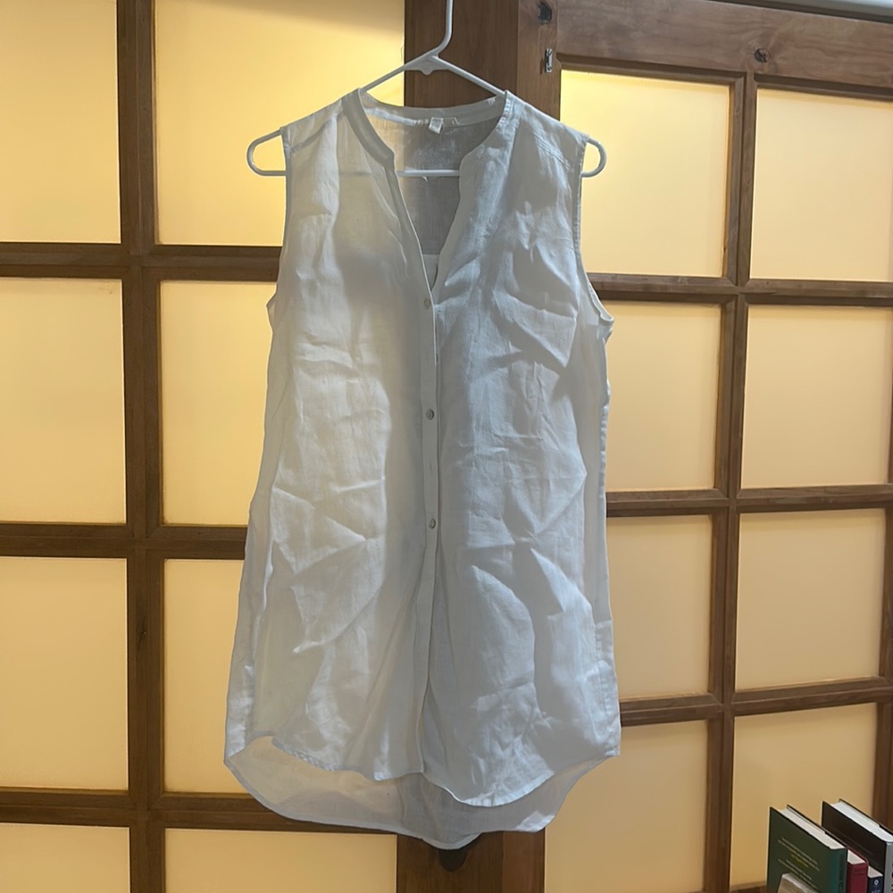 Eileen Fisher White Linen Tunic (S/P)